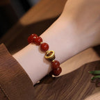 【Prosperity】Red Agate · Golden Citrine Fortune Strand – Movement, Warmth, and Held Abundance