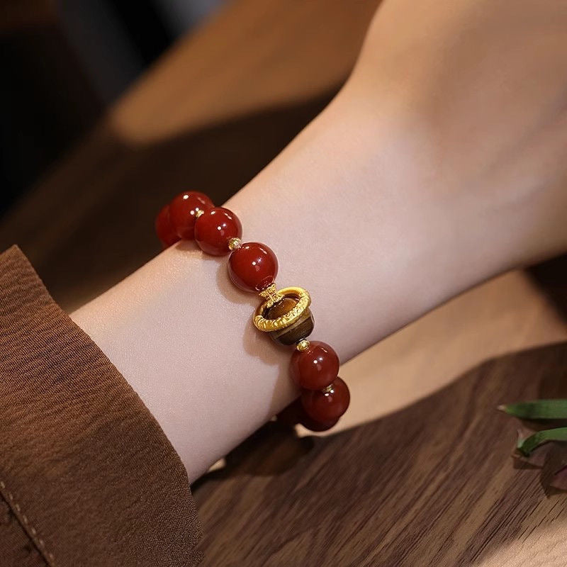 【Prosperity】Red Agate · Golden Citrine Fortune Strand – Movement, Warmth, and Held Abundance