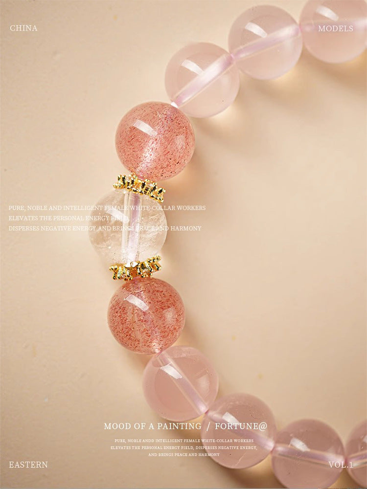 【Love-Attraction】Strawberry Rose · Love Alignment Strand – Soft Stone, Clear Signal