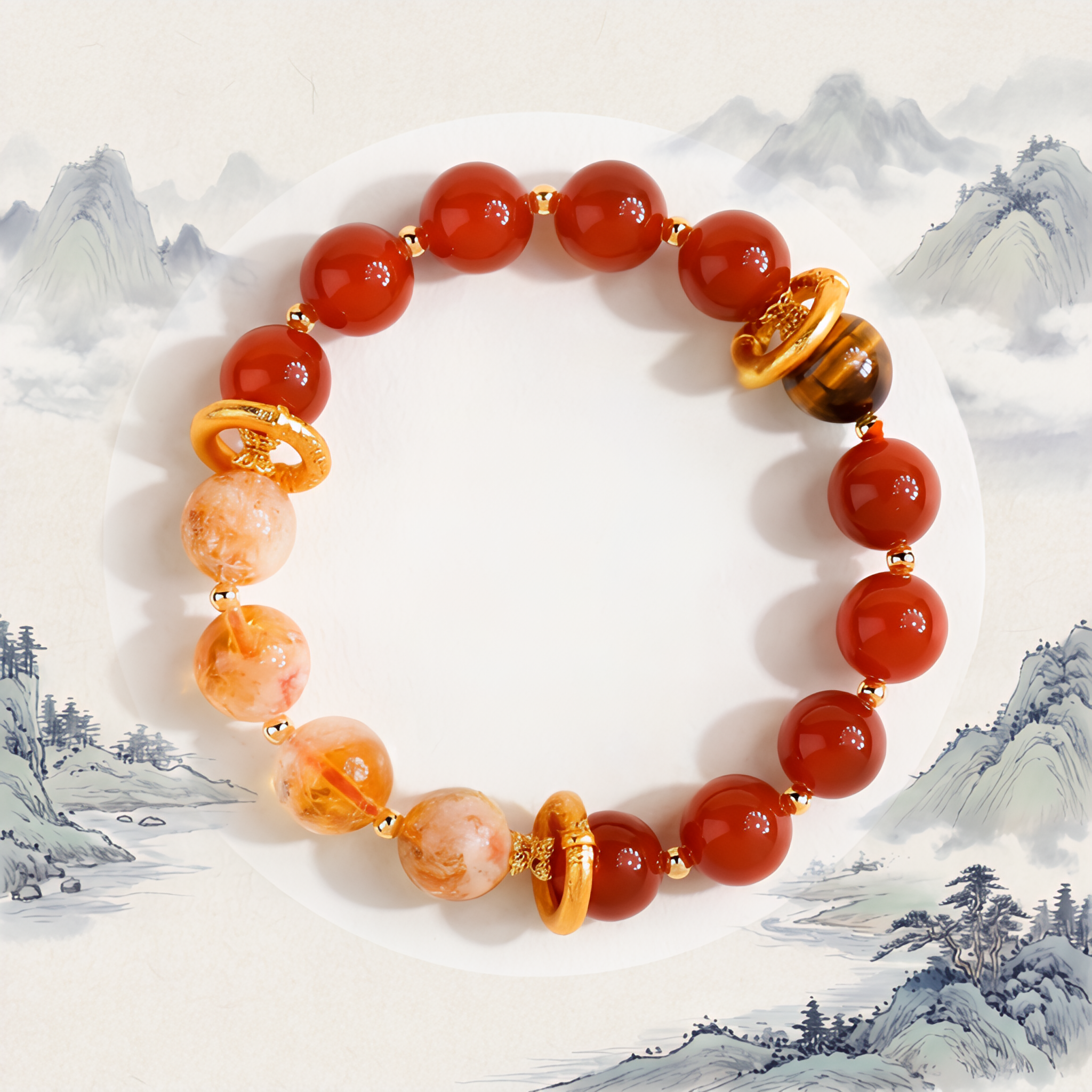 【Prosperity】Red Agate · Golden Citrine Fortune Strand – Movement, Warmth, and Held Abundance