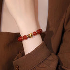 【Prosperity】Red Agate · Golden Citrine Fortune Strand – Movement, Warmth, and Held Abundance